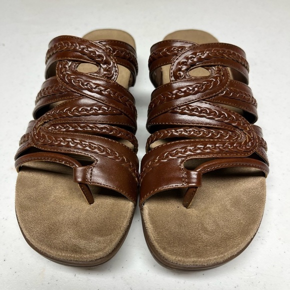 Yui Brown Slip On Sandals - Picture 4 of 10